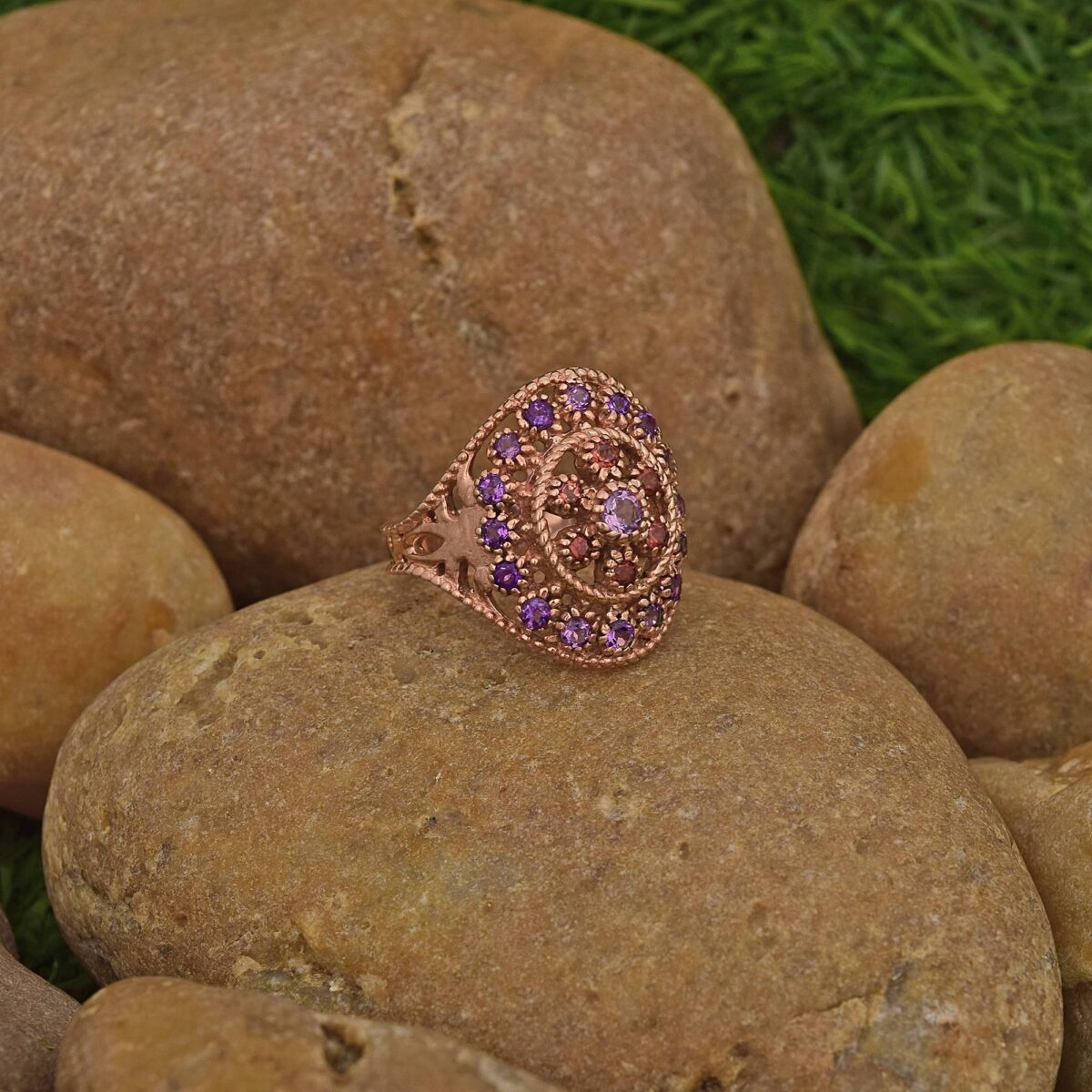 Garnet Heartbeat Ring