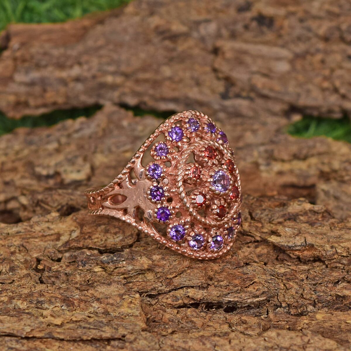 Garnet Heartbeat Ring